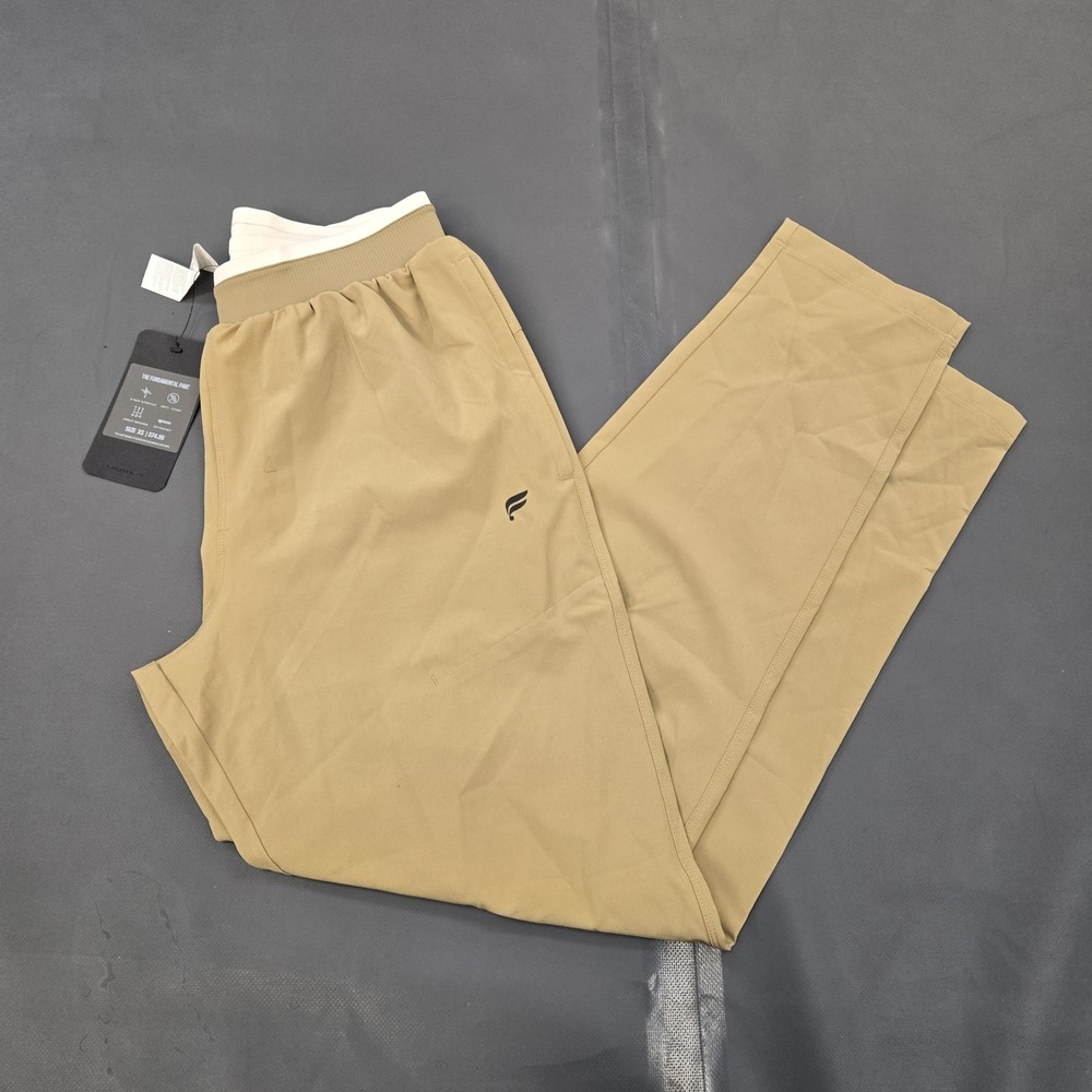 Fabletics‎ Mens Beige Sweat Wicking Stretch Elastic Waist Fundamental Pant Sz XS